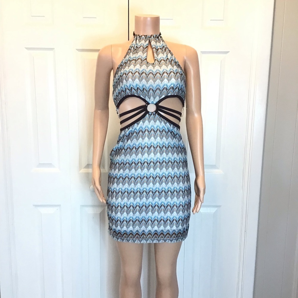Rue21 Sleeveless Strappy Midriff Cut Out Stretch Bodycon Mini Dress